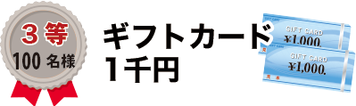 3等：ギフトカード1千円 100名様